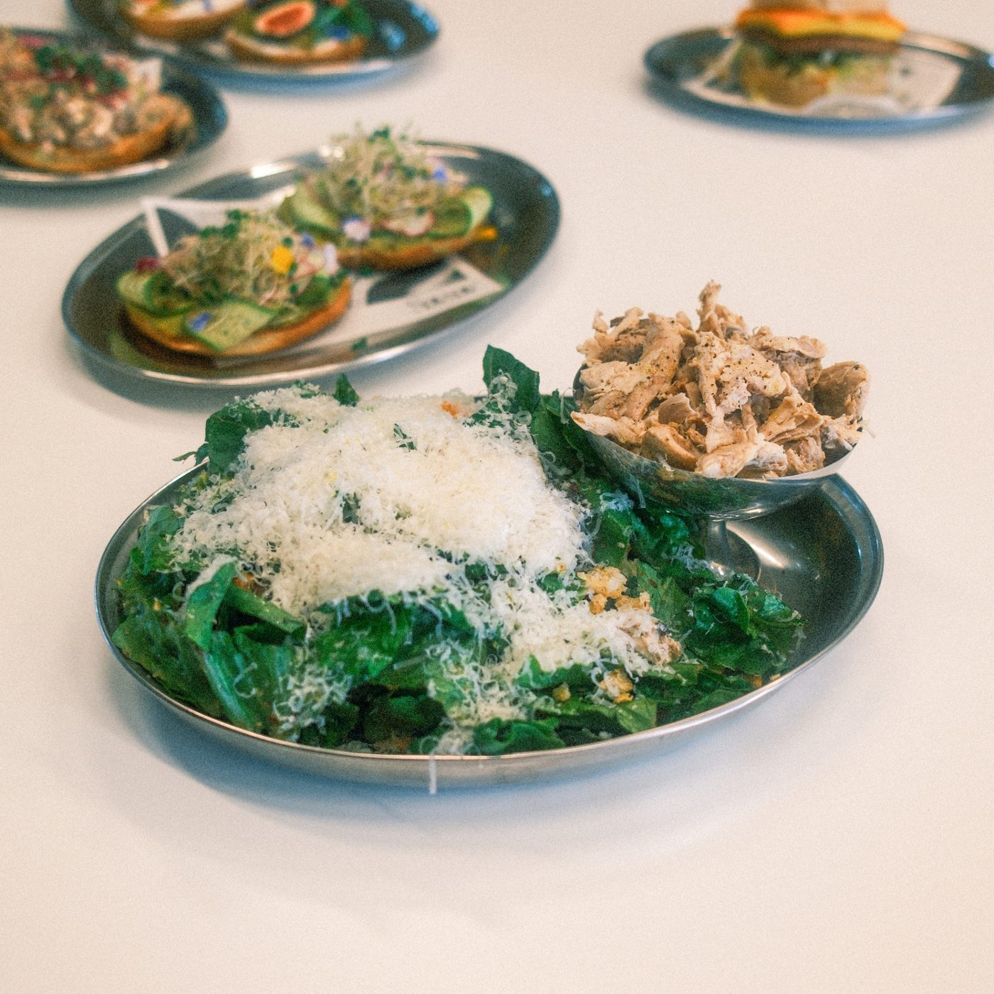 Variety of protein salads